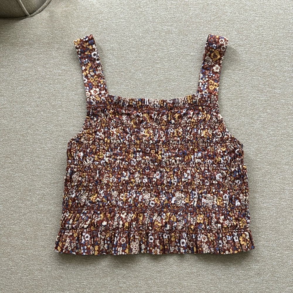 Everlane Ruched Floral Tank